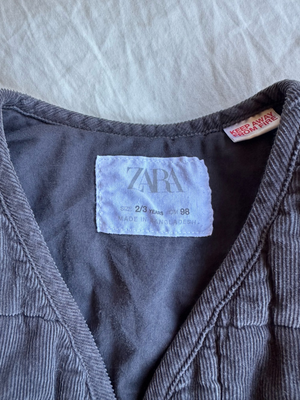 Zara Quilted Corduroy Vest in Charcoal - Picture 2 of 4